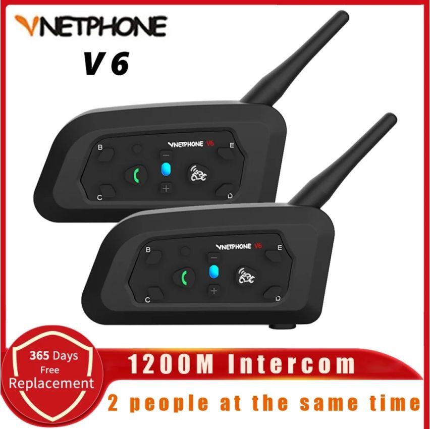 Vnetphone-V6 Motocicleta Bluetooth Capacete Headset Interfone para 6 Moto BT Sem fio À Prova D 'Água MP3 Interfone 120