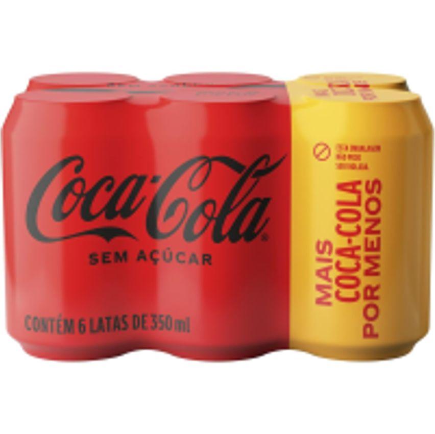 Pack 6 Unidades Coca-Cola sem Açúcar 350ml