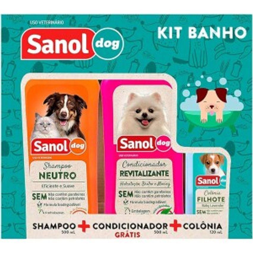 Kit Shampoo + Condicionador + Colonia – Sanol Dog