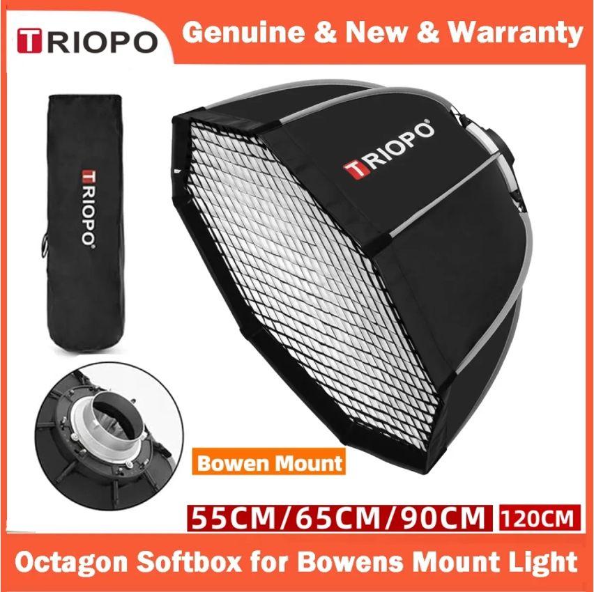 TRIOPO 55cm 65cm 90cm 120cm Foldable Octagon Softbox dobrável octógono softbox bowens montagem para so