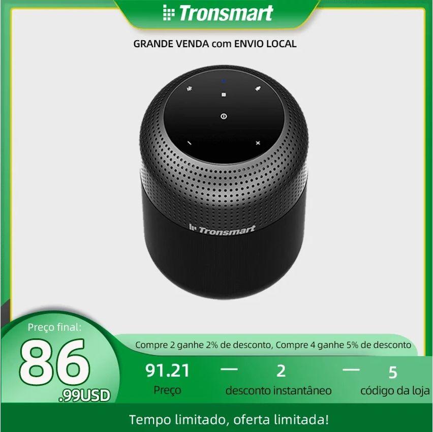 Tronsmart-Alto-falante Bluetooth estéreo sem fio True Alto-falante doméstico com graves profundos Playtime