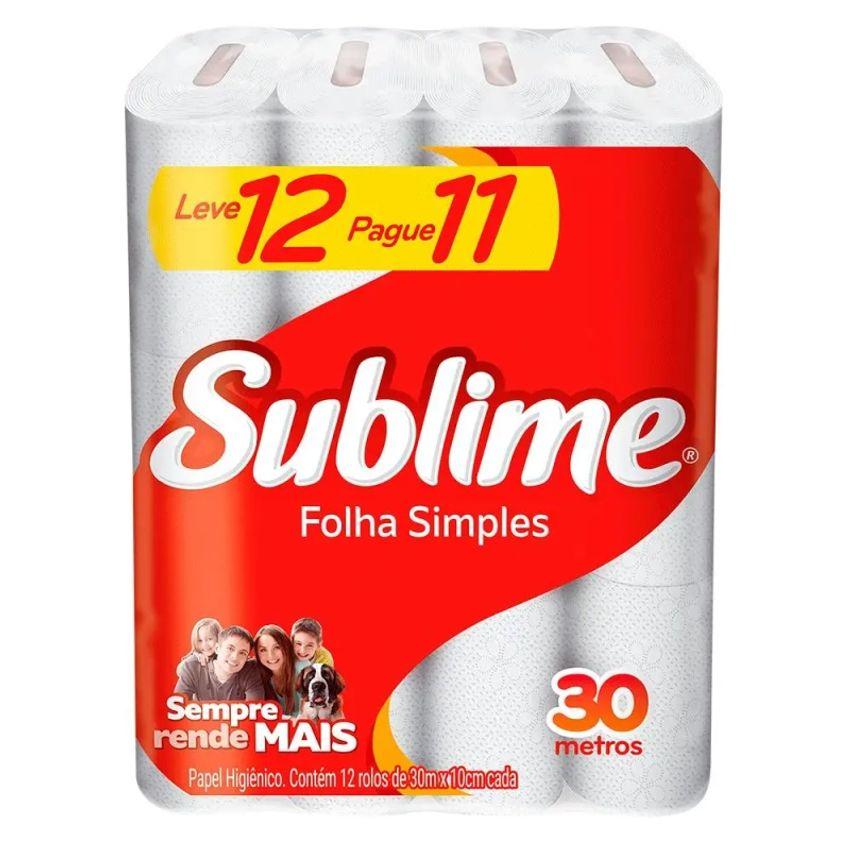 Papel Higienico Folha Simples Sublime L12P11 Rolos