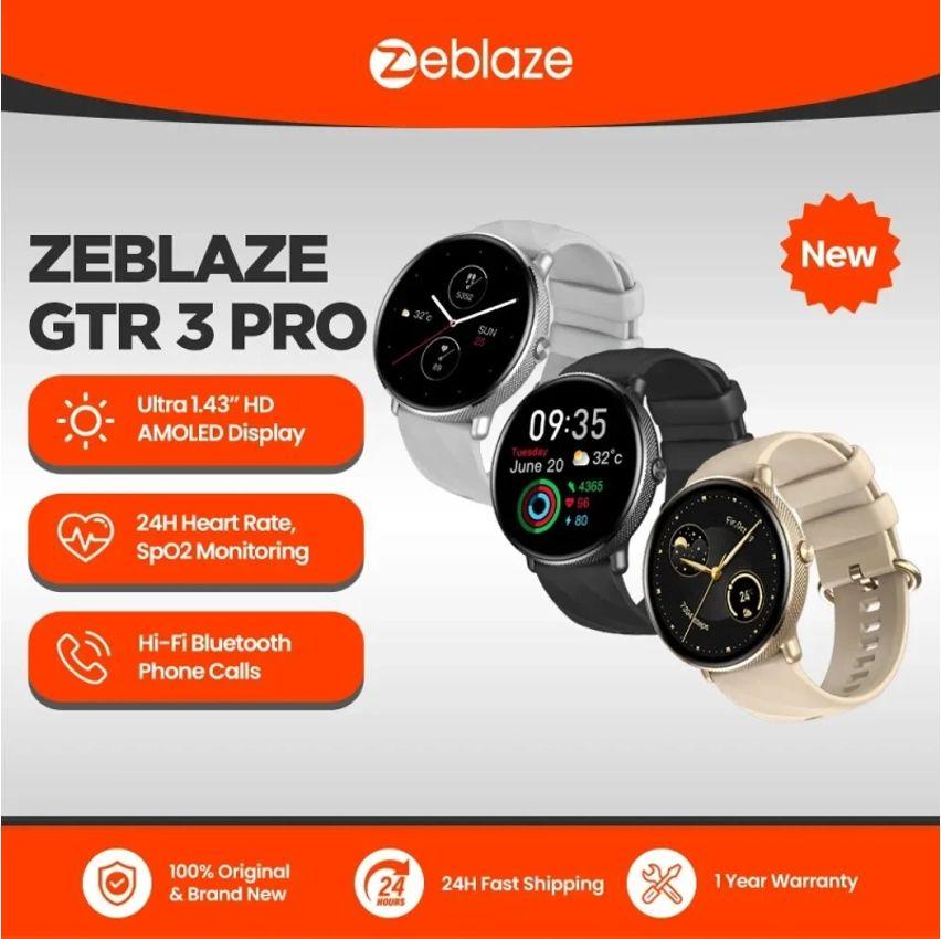Zeblaze GTR 3 Pro Display AMOLED de 1.43" Ultra HD Aço Inoxidável 316L Smartwatch