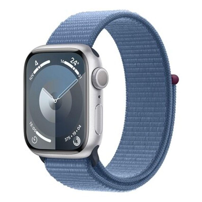 Apple Watch Series 9 Caixa Prateada de Alumínio 41mm Pulseira Loop Esportiva Azul-Inverno GPS