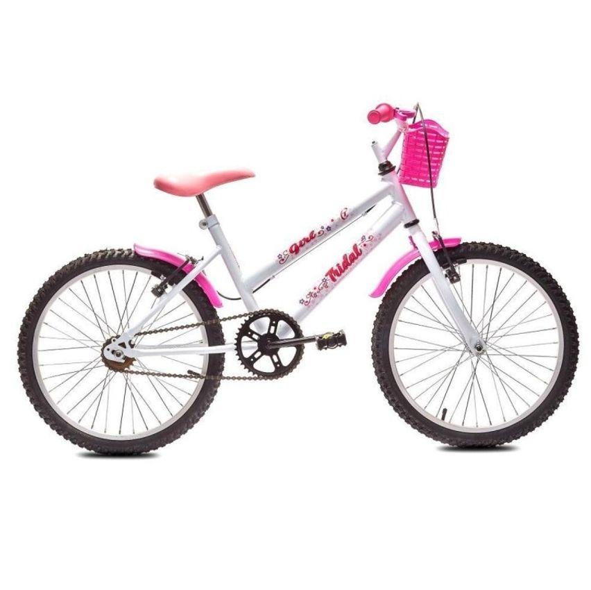 Bicicleta Aro 20 MTB Girl Infantil Tridal - Branco