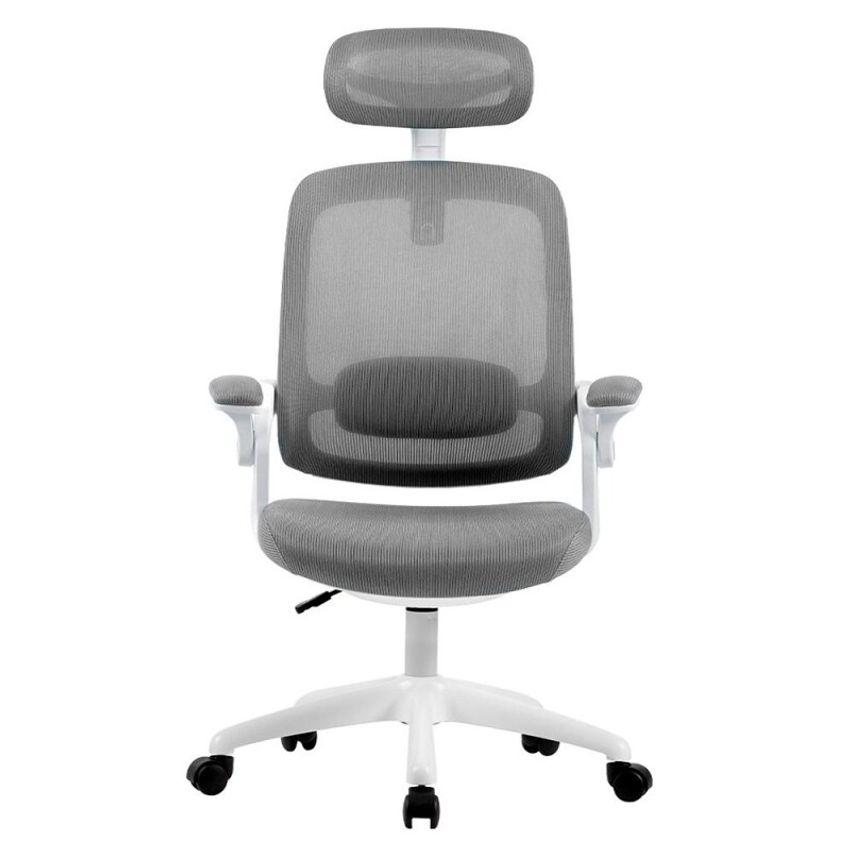 Cadeira Office Elements Astra Cinza e Branco Ajuste de Inclinação Automático Cilindro de Gás Classe 4 - WFFLG67335