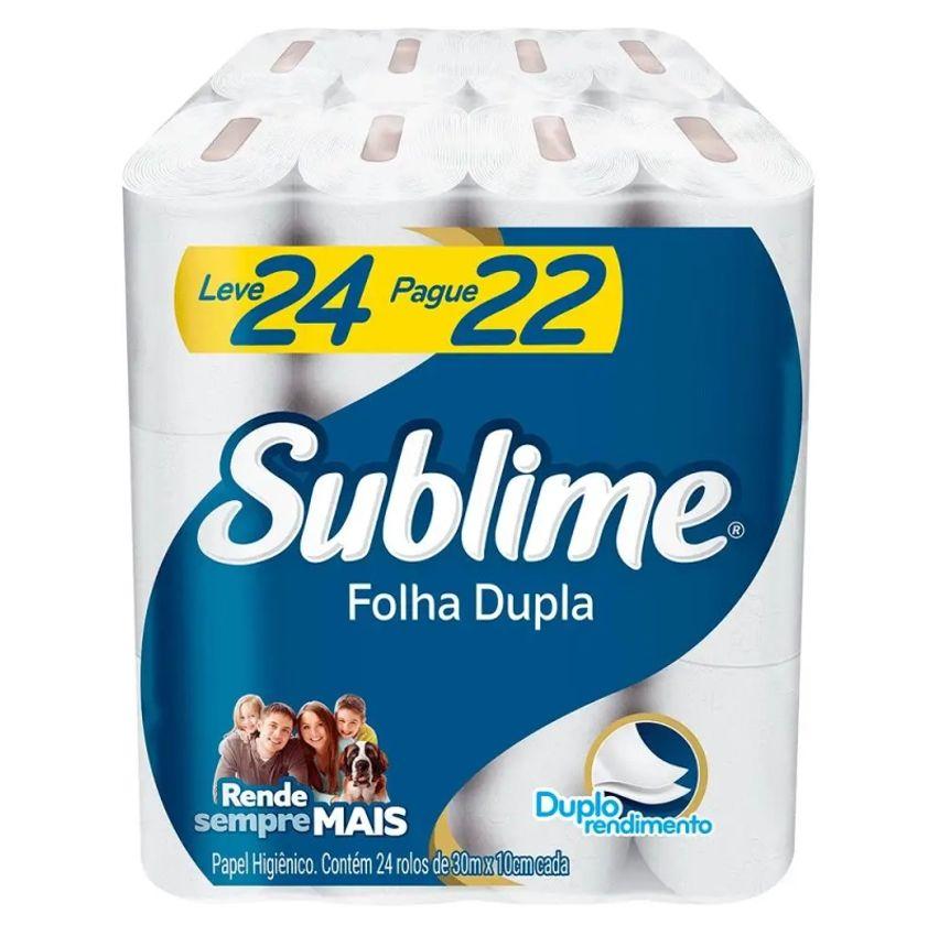 Papel Higienico Folha Dupla Sublime Softys L24P22 Rolos