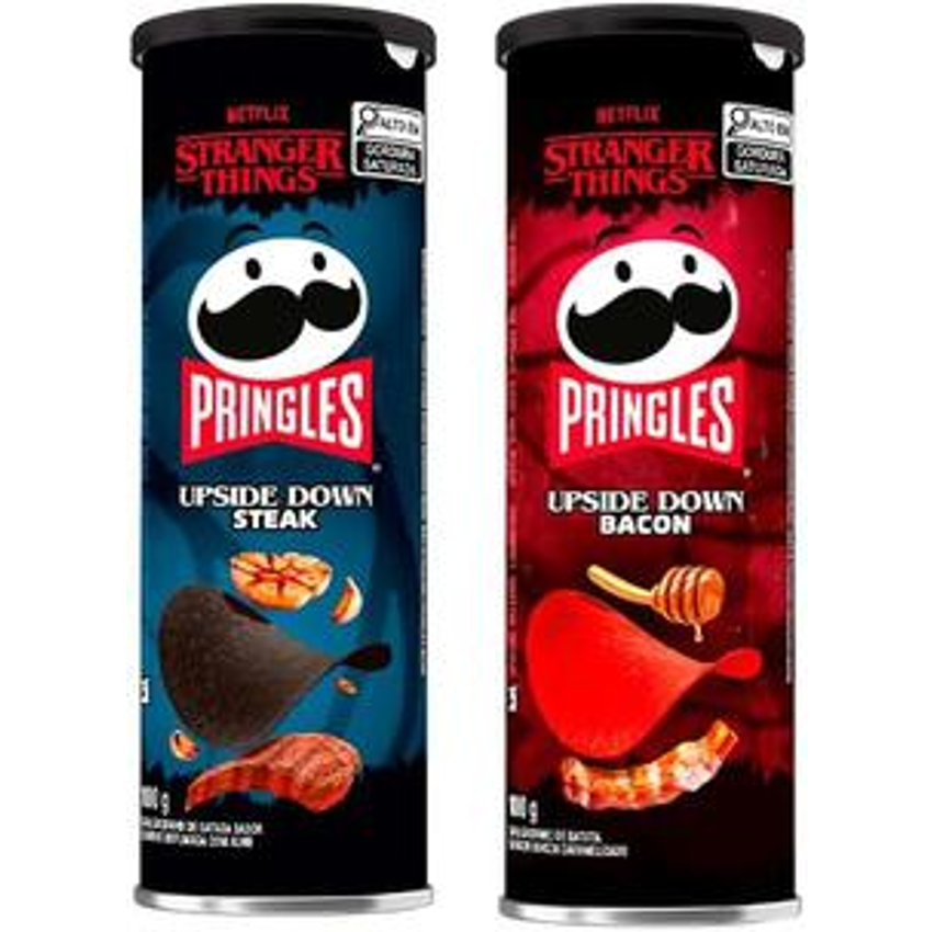 Pack Pringles Stranger Things Bacon 100g e Steak 100g