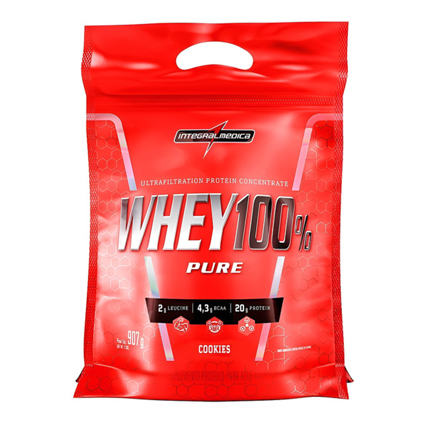 Whey 100% Pure Pouch 900g Cookies And Cream Integralmédica