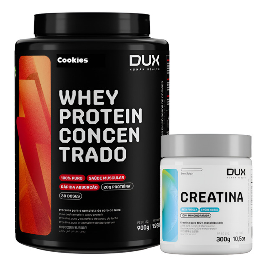 Combo Whey Concentrado 900g + Creatina 300g Dux Nutrition