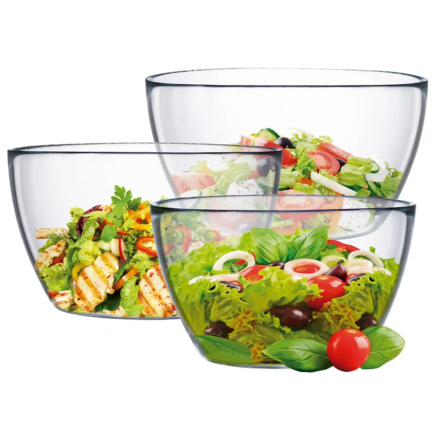 Bowl, Bowl de Vidro Ruvolo, Bowl Cozinha 3Peças