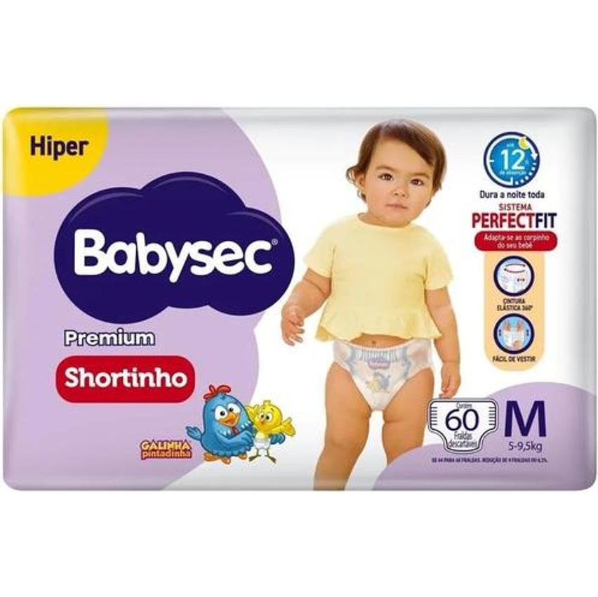 Fralda Babysec Galinha Pintadinha Pants Hiper M 60 Unids